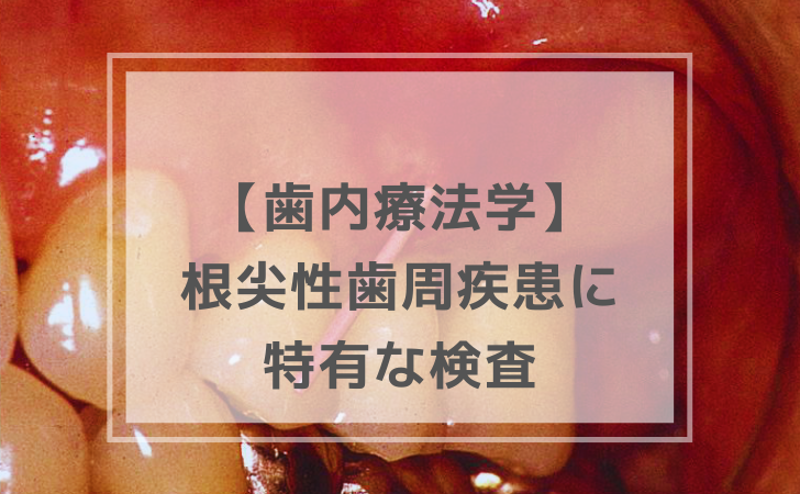 歯冠修復学：根尖性歯周疾患に特有な検査（計7問）【歯科医師国家試験