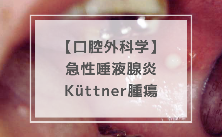 口腔外科学：Küttner腫瘍など（計3問）【歯科医師国家試験】（2026年1
